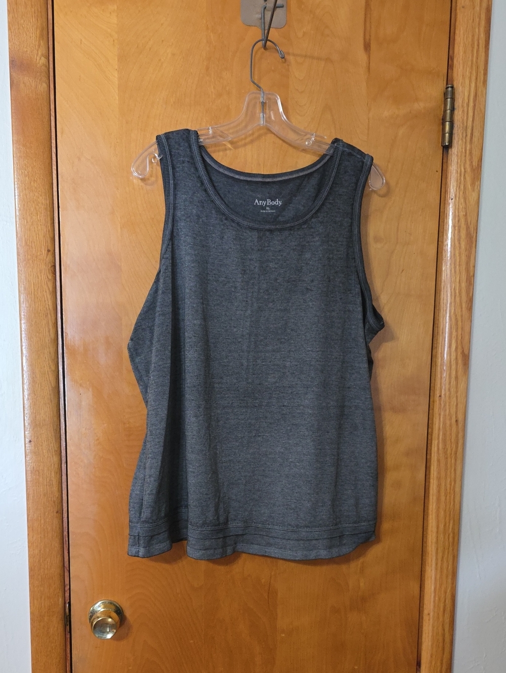AnyBody Sleeveless Knit Tank Top - Charcoal